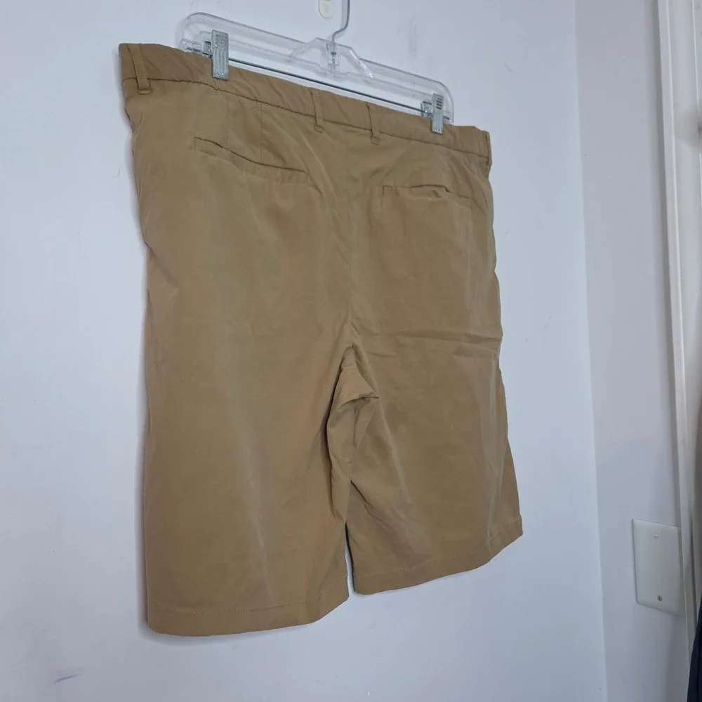 Dvision Brand Mens Tan Khaki Flat Front Chino Shorts Size 38 Casual Summer